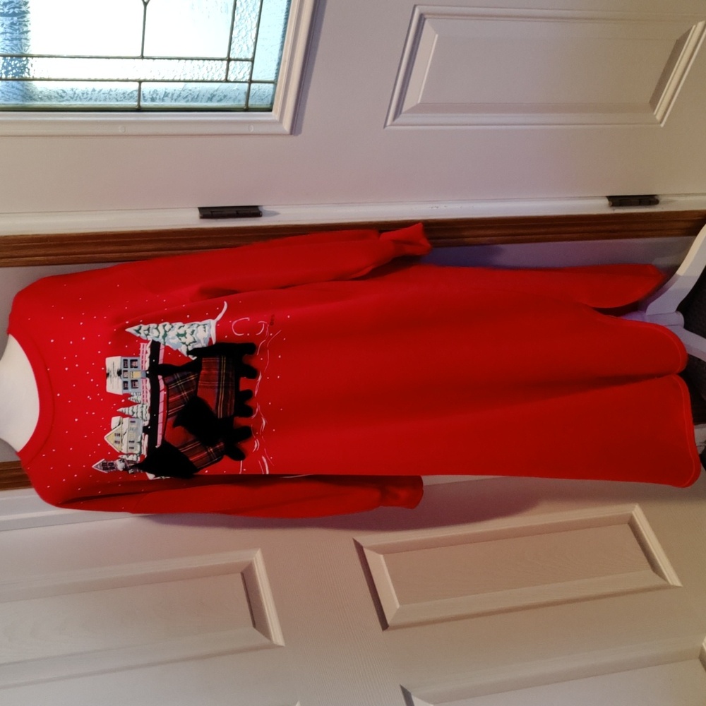 Vintage Kittens size lg (16-18) red Christmas night gown